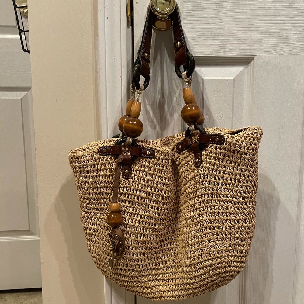 Fossil Straw purse long live vintage